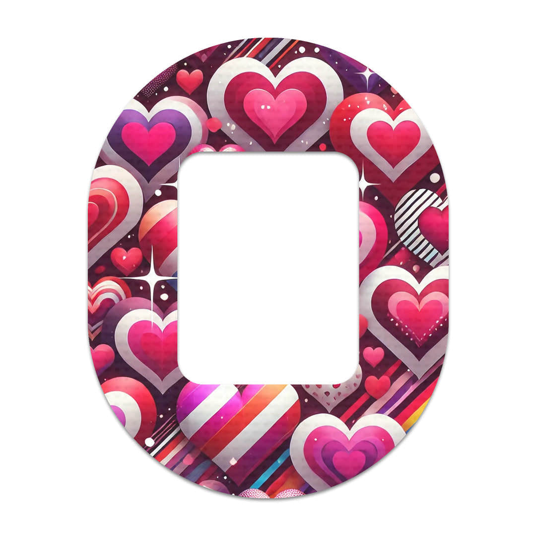 Sparkly Hearts Tandem Mobi Decorative Patch Tape - Pump Peelz