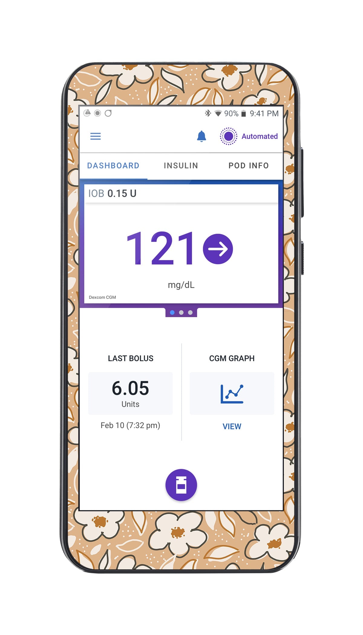 Muted Floral Sticker for Omnipod® 5 Controller – Pump Peelz