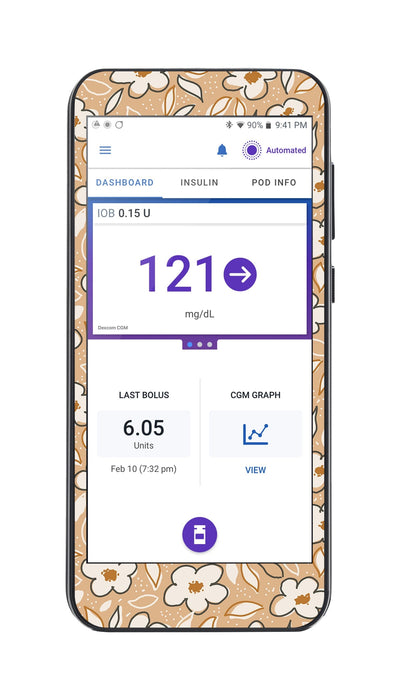 Muted Floral Sticker for Omnipod® 5 Controller – Pump Peelz