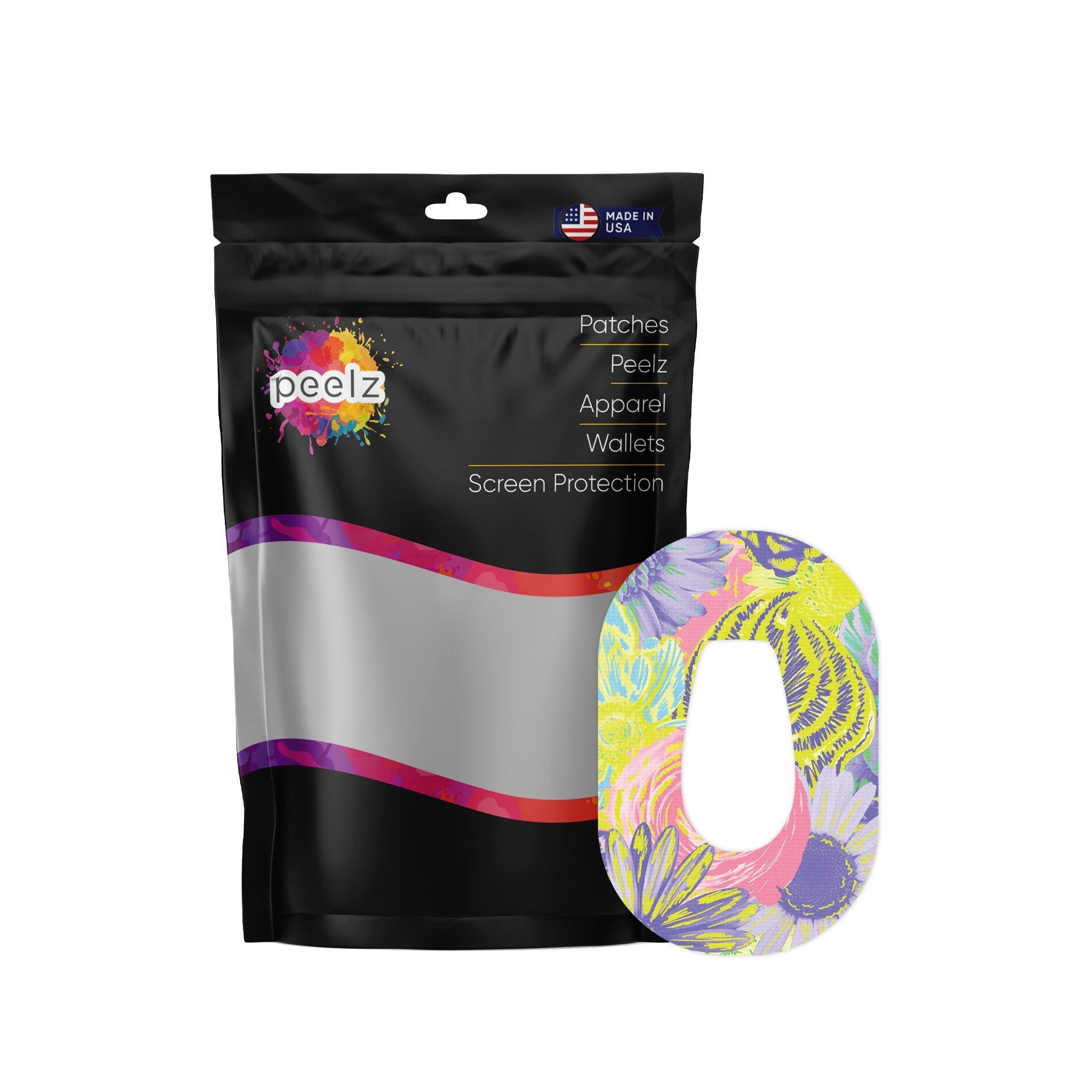 Neon Floral Dexcom G6 Patch Tape - Pump Peelz