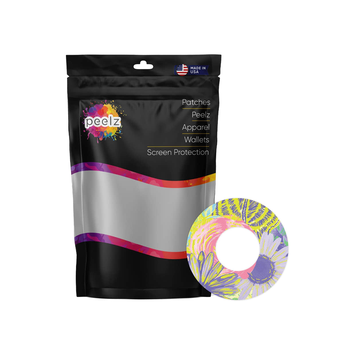 Neon Floral Patch  Tape Designed for the FreeStyle Libre 2