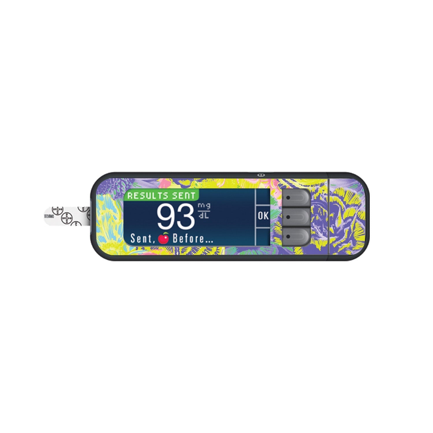 Neon Floral Sticker for Bayer Contour Next Glucometer