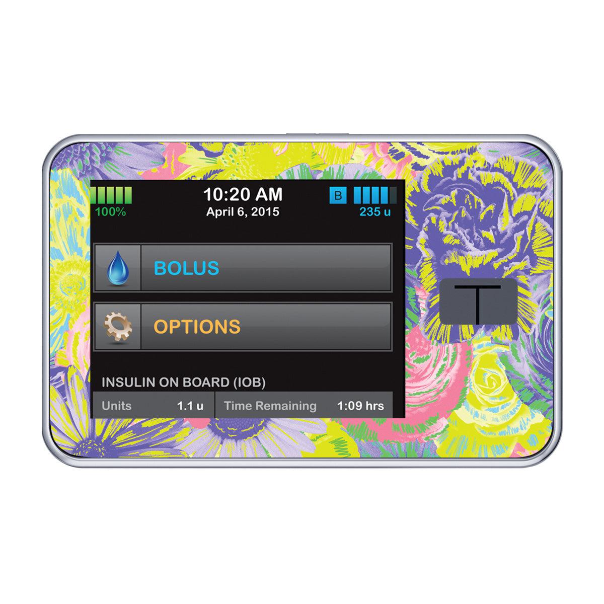 Neon Floral Sticker for Tandem t:slim