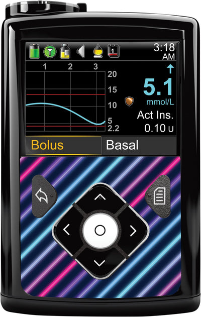 Neon Stripes for Sticker for Medtronic MiniMed 770G & 780G