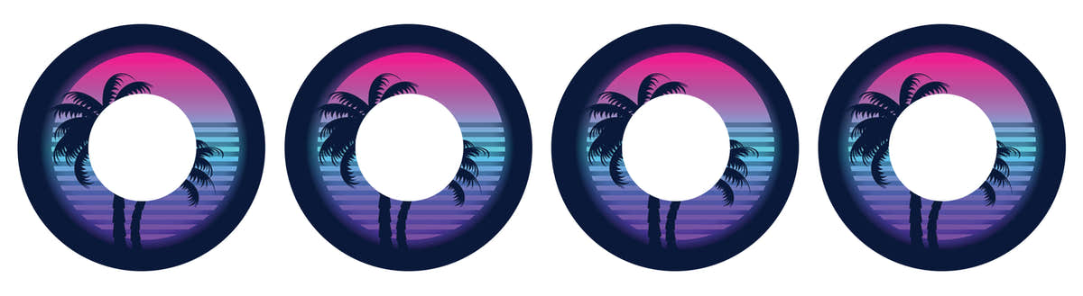 Neon Sunset Patch  Tape Designed for the FreeStyle Libre 2