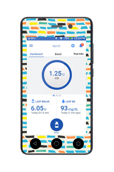 Colorful Sticks Sticker for Omnipod DASH ® PDM – Pump Peelz