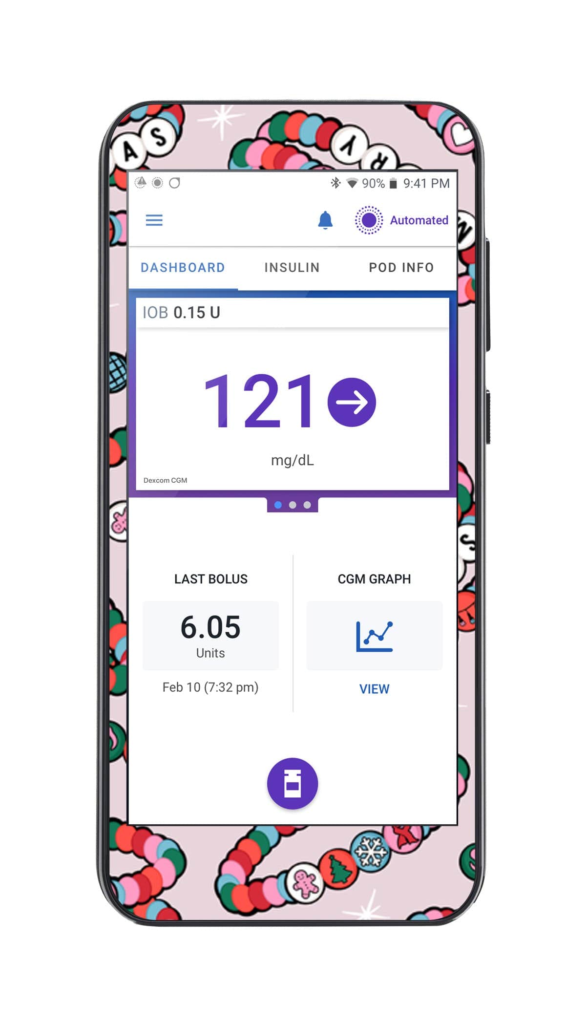 Merry Swiftmas Sticker for Omnipod® 5 Controller – Pump Peelz