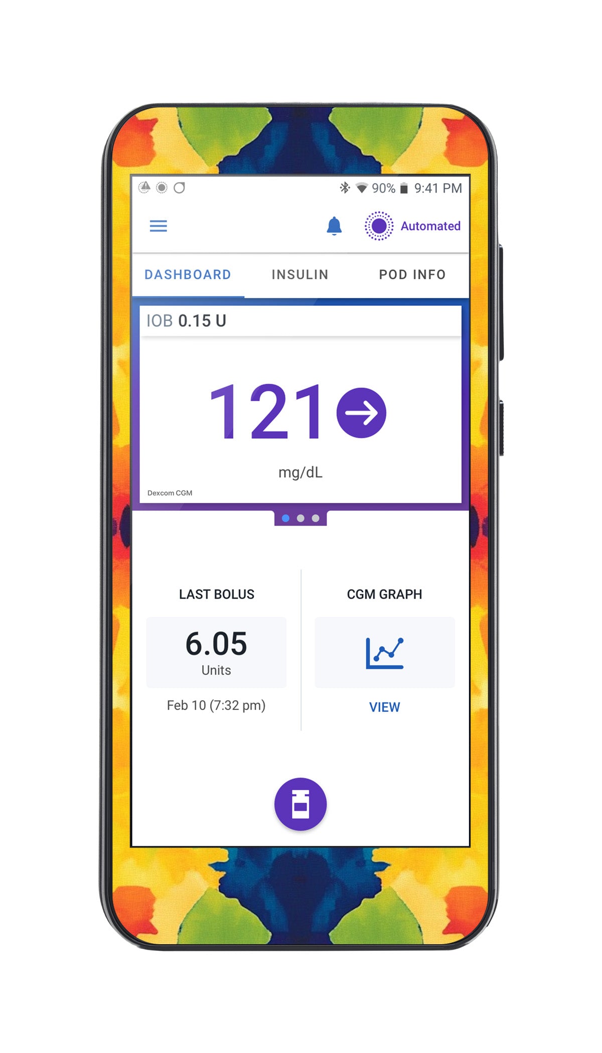 Bright Tie Dye Sticker for Omnipod ® 5 Controller – Pump Peelz