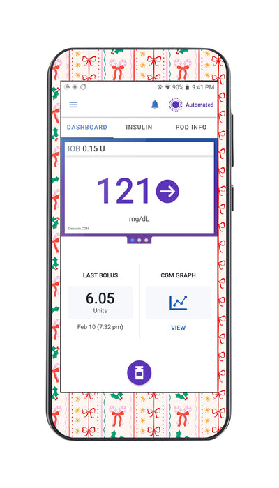 Holly Jolly Ribbon Sticker for Omnipod® 5 Controller – Pump Peelz