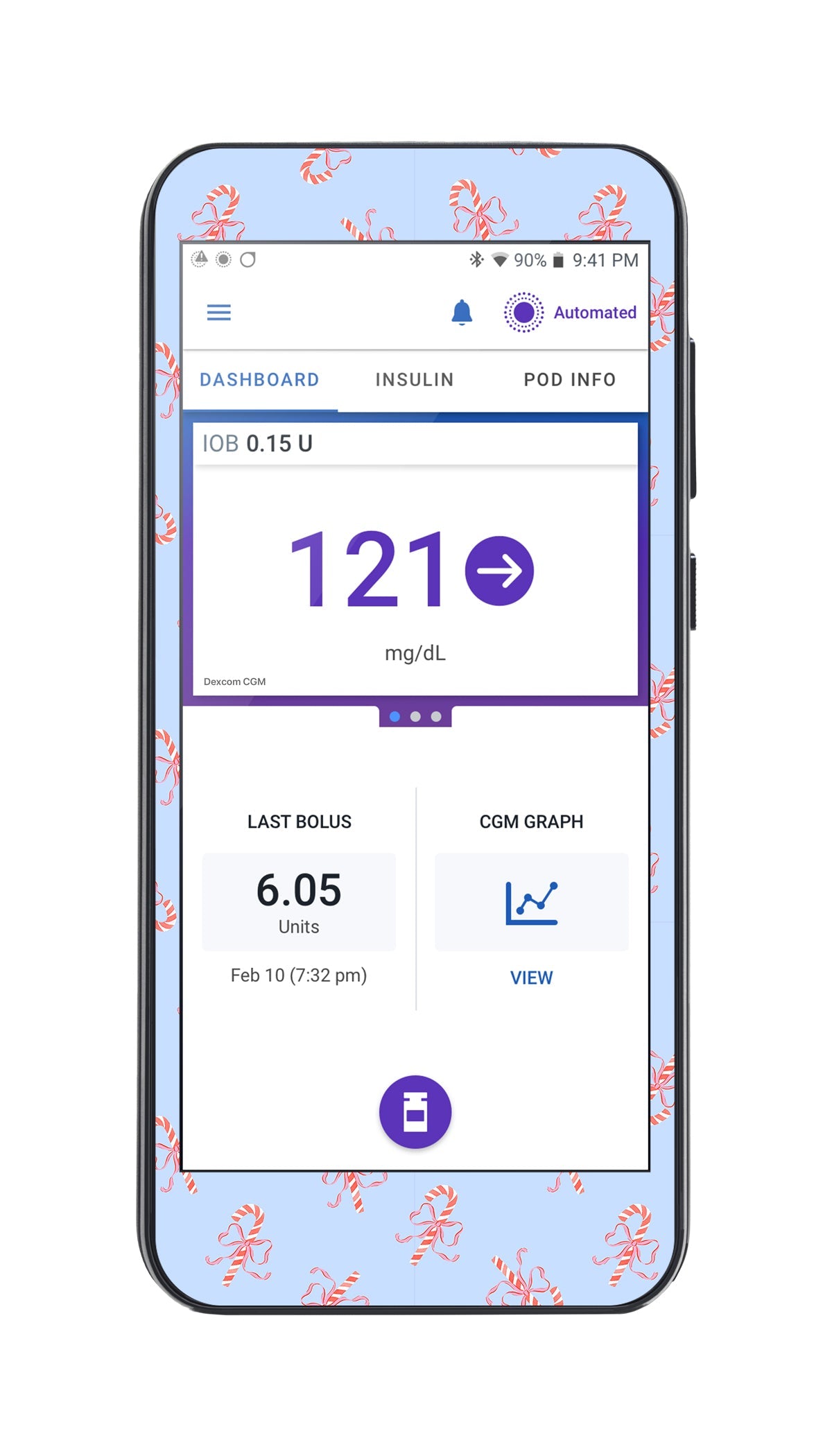 Candy Cane Lane Sticker for Omnipod® 5 Controller – Pump Peelz