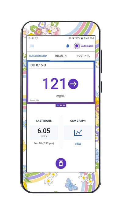 Rainbow Blooms Sticker for Omnipod ® 5 Controller – Pump Peelz