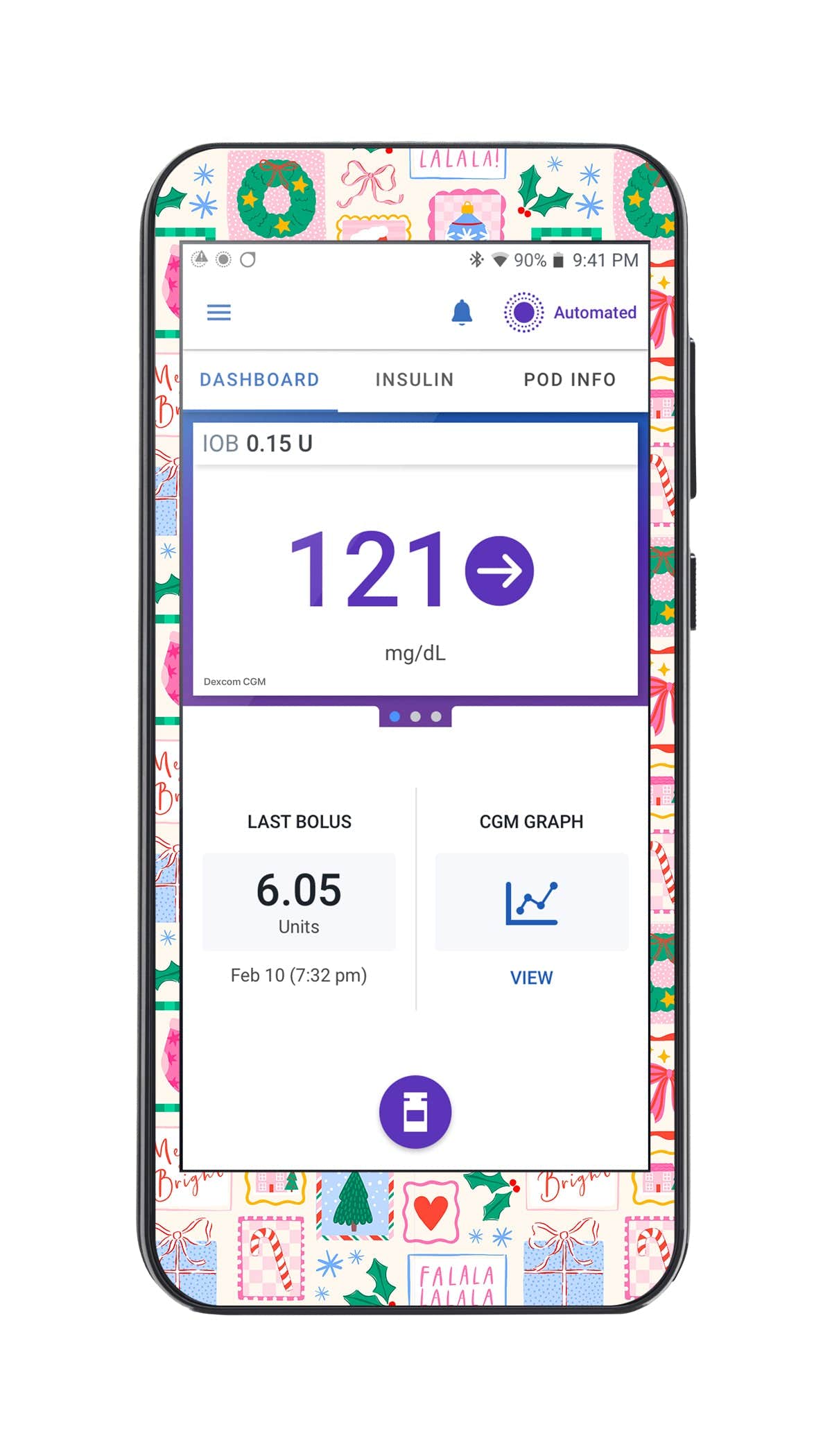 Holiday Greetings Sticker for Omnipod® 5 Controller – Pump Peelz