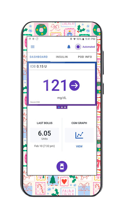 Holiday Greetings Sticker for Omnipod® 5 Controller – Pump Peelz