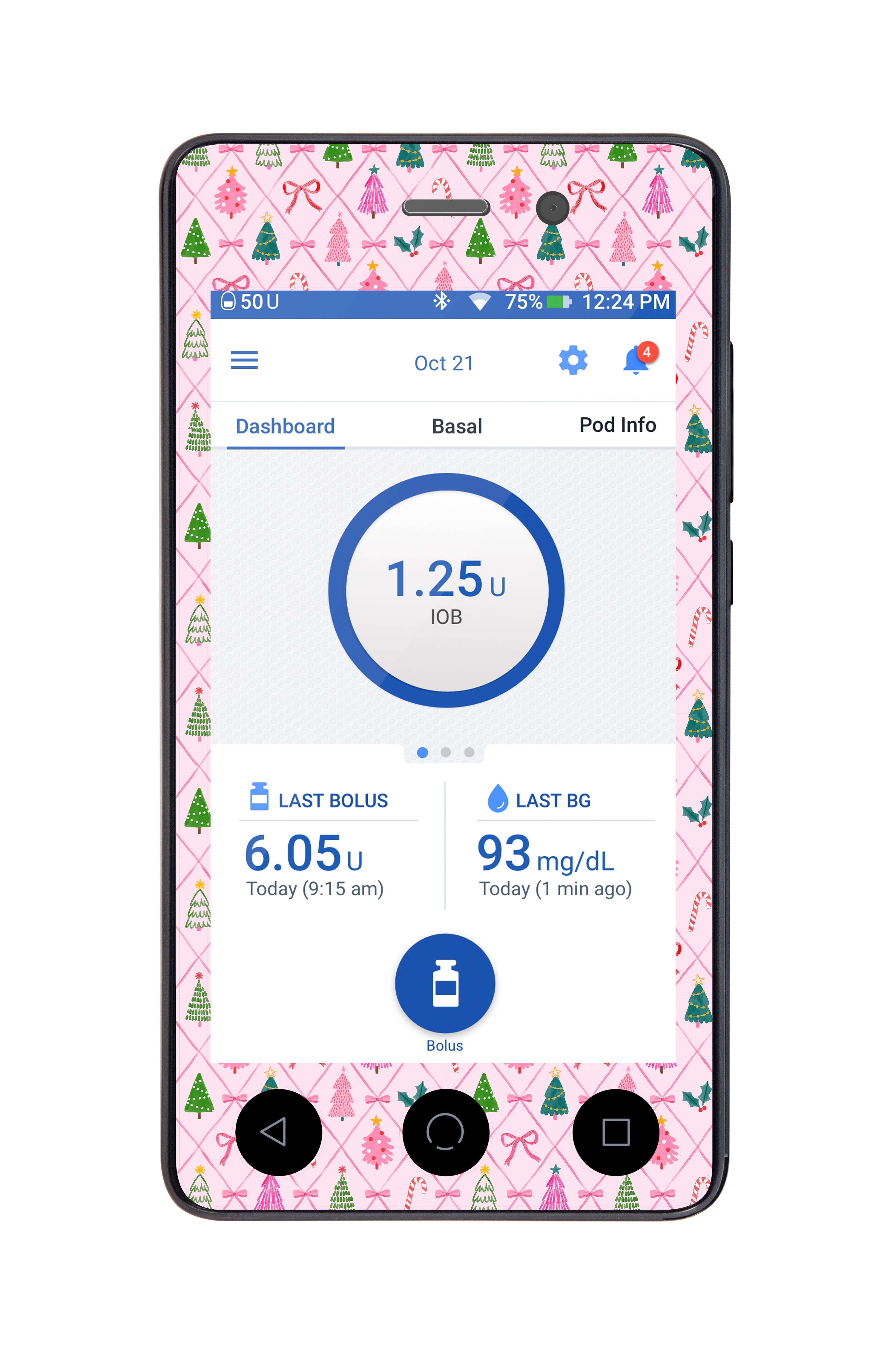 Coquette Christmas Sticker for Omnipod DASH® PDM – Pump Peelz