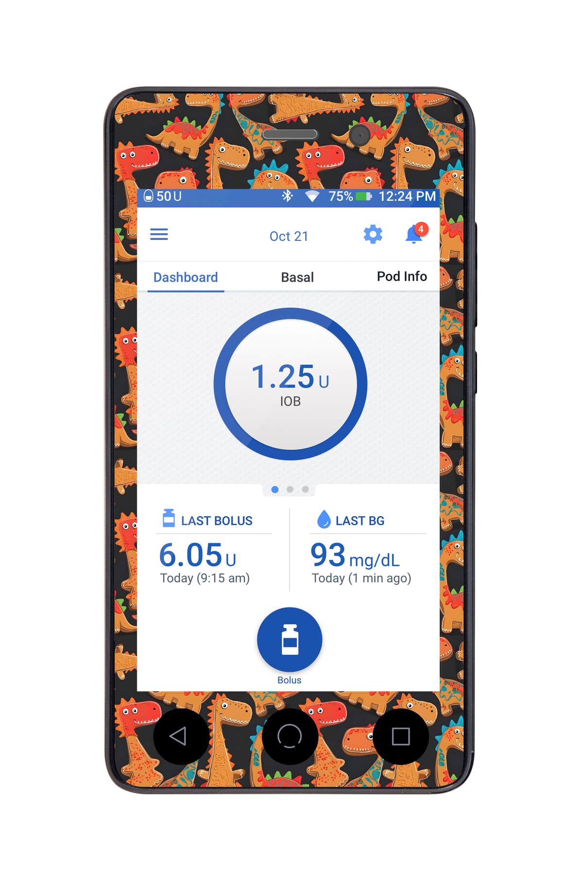 Jurassic Gingerbread Sticker for Omnipod DASH® PDM – Pump Peelz
