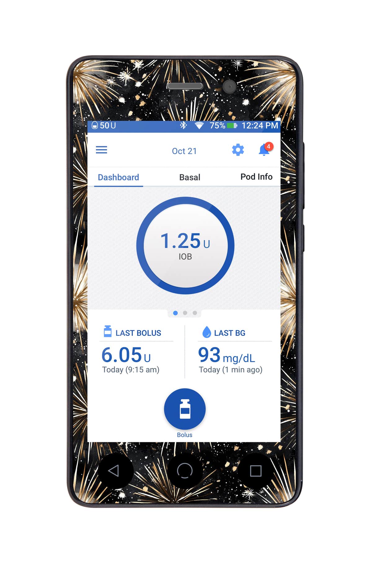 Fireworks Sticker for Omnipod DASH® PDM – Pump Peelz