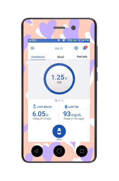 Lavender Love Sticker for Omnipod DASH ® PDM – Pump Peelz