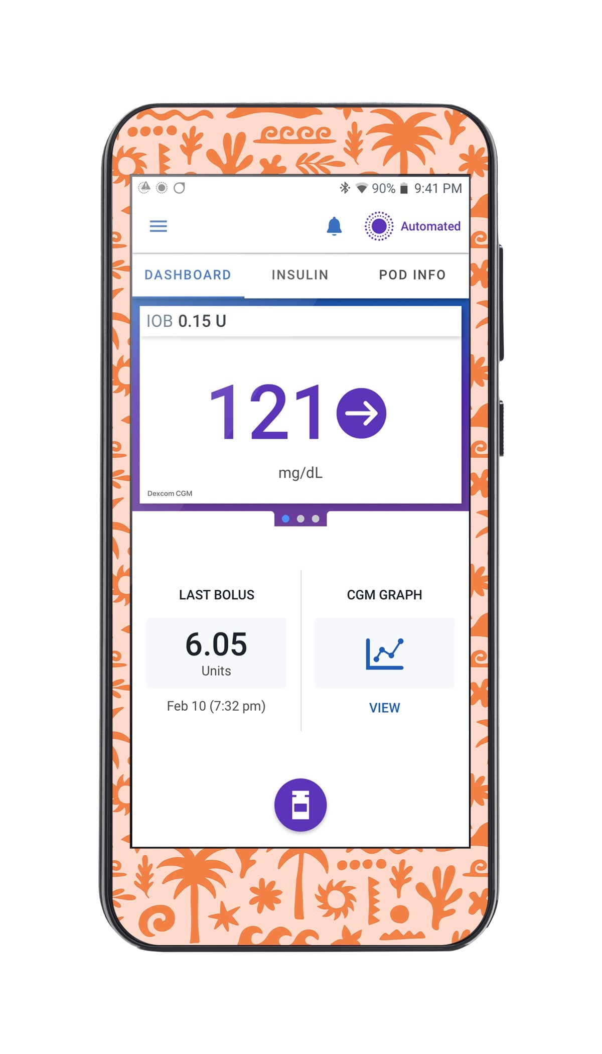 Terracotta Tides Sticker for Omnipod® 5 Controller – Pump Peelz