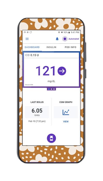 Caramel Daisies Sticker for Omnipod® 5 Controller – Pump Peelz