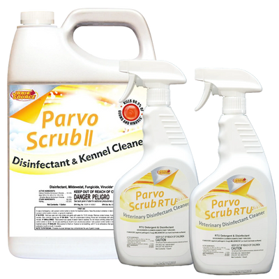 ParvoScrub RTU: Veterinary & Kennel Disinfectant, Cleaner, & Deodorizer, Kills Parvo, 1 Quart