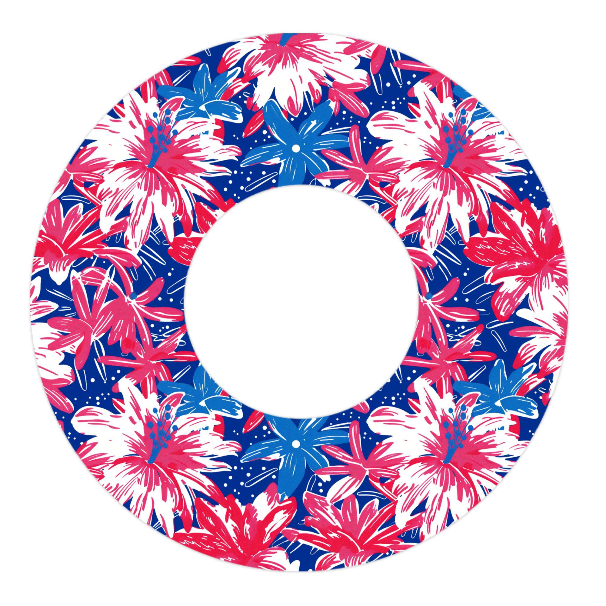 Patriotic Flowers Patch Freestyle Libre 2 Patch Tape - Pump Peelz