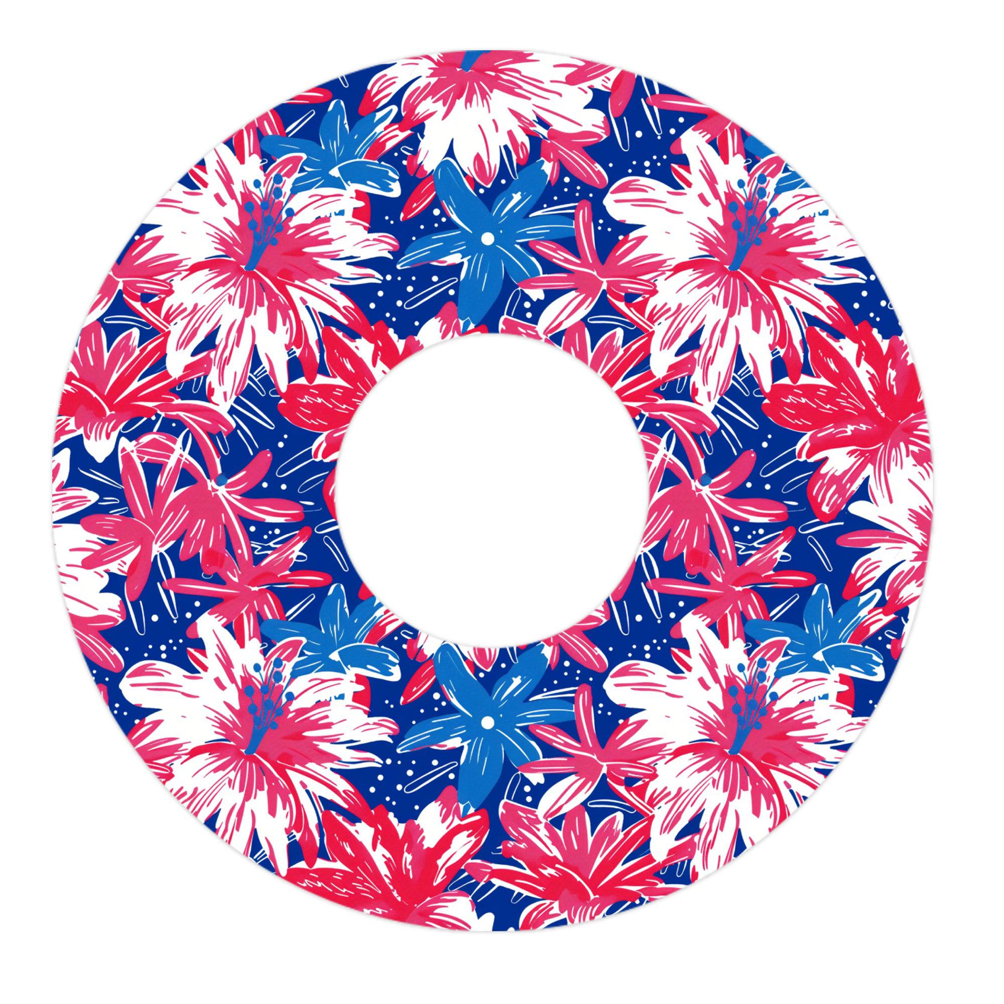 Patriotic Flowers Patch FreeStyle Libre 3 Plus & Lingo  Patch Tape - Pump Peelz