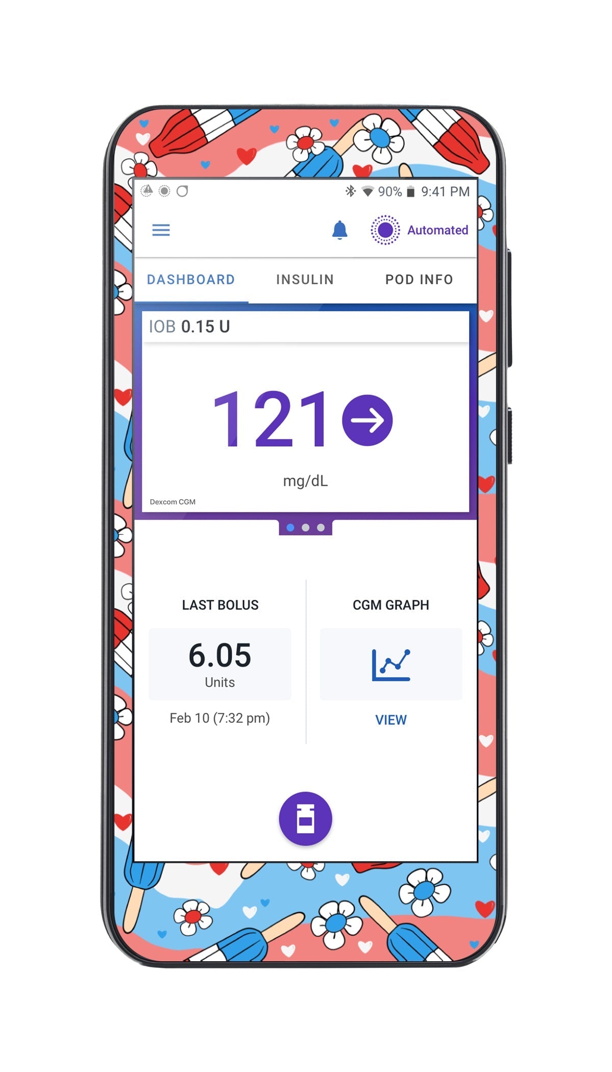 Patriotic Popsicles Sticker for Omnipod® 5 Controller – Pump Peelz