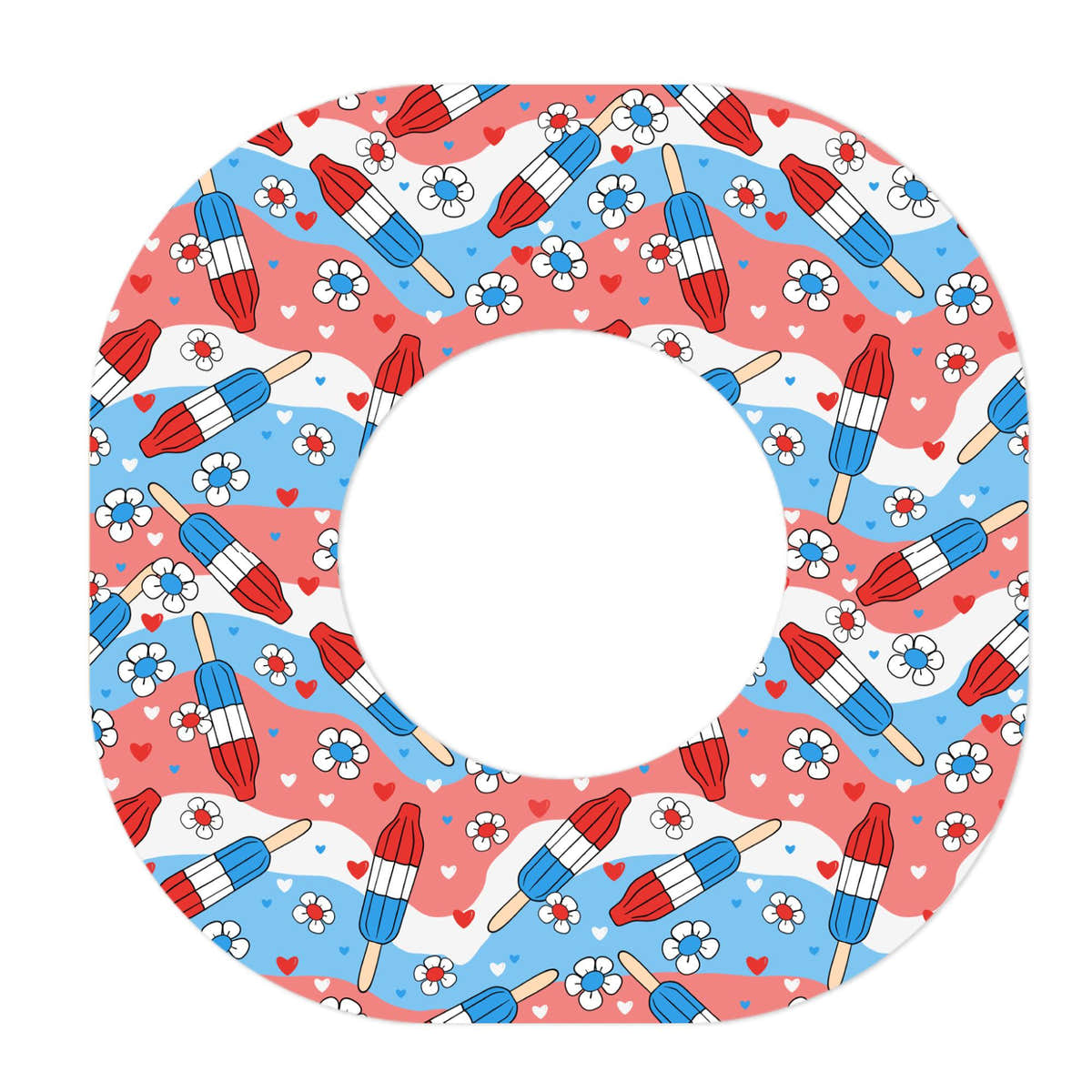 Patriotic Popsicles Dexcom G7 and Stelo Patch Tape - Pump Peelz