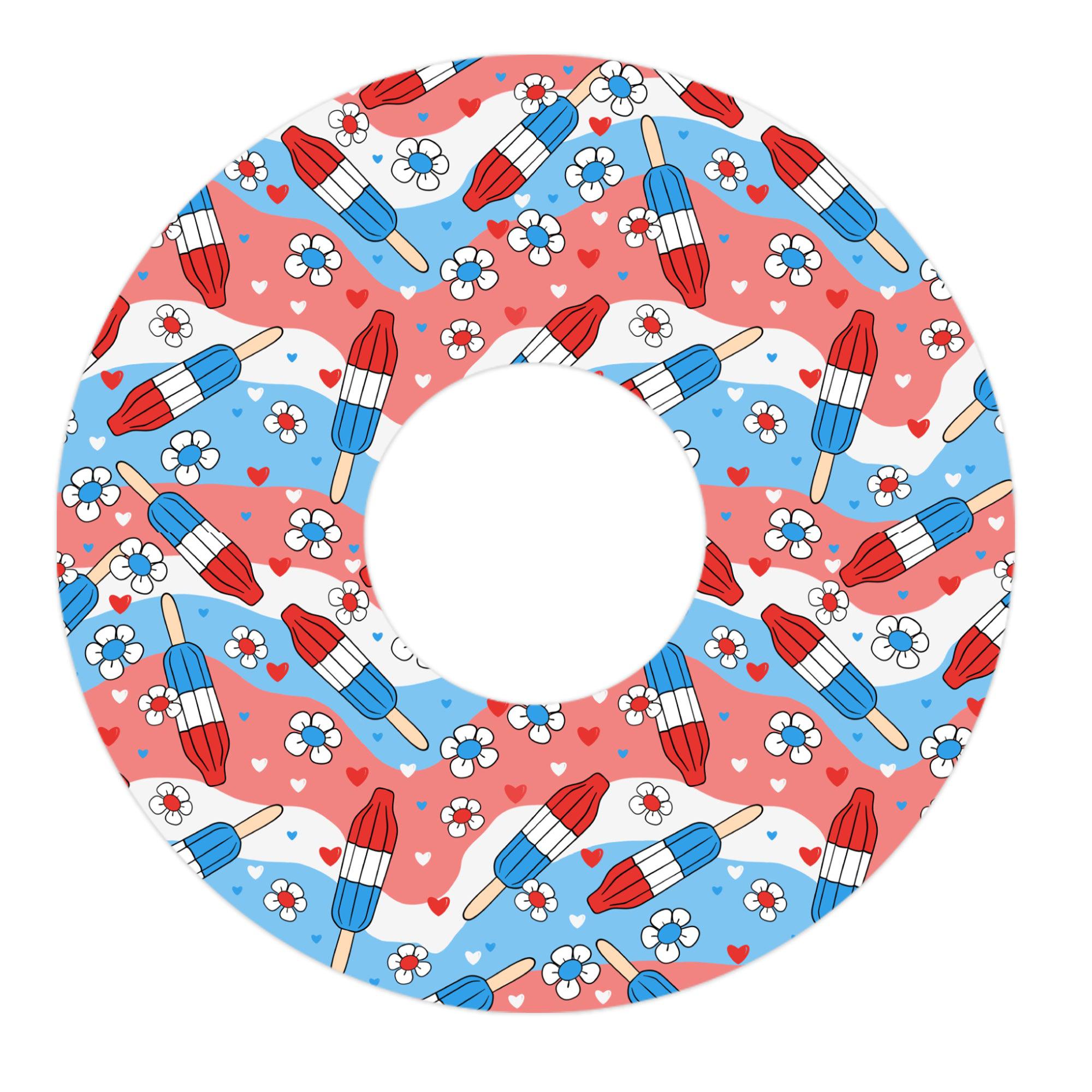 Patriotic Popsicles Tape Designed for the FreeStyle Libre 3 Plus & Lingo