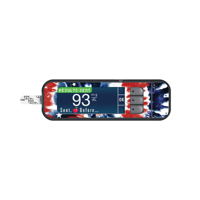 Patriotic Tie Dye Sticker for Bayer Contour Next Glucometer