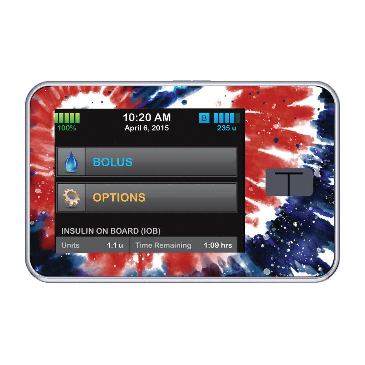Patriotic Tie Dye Sticker for Tandem t:slim