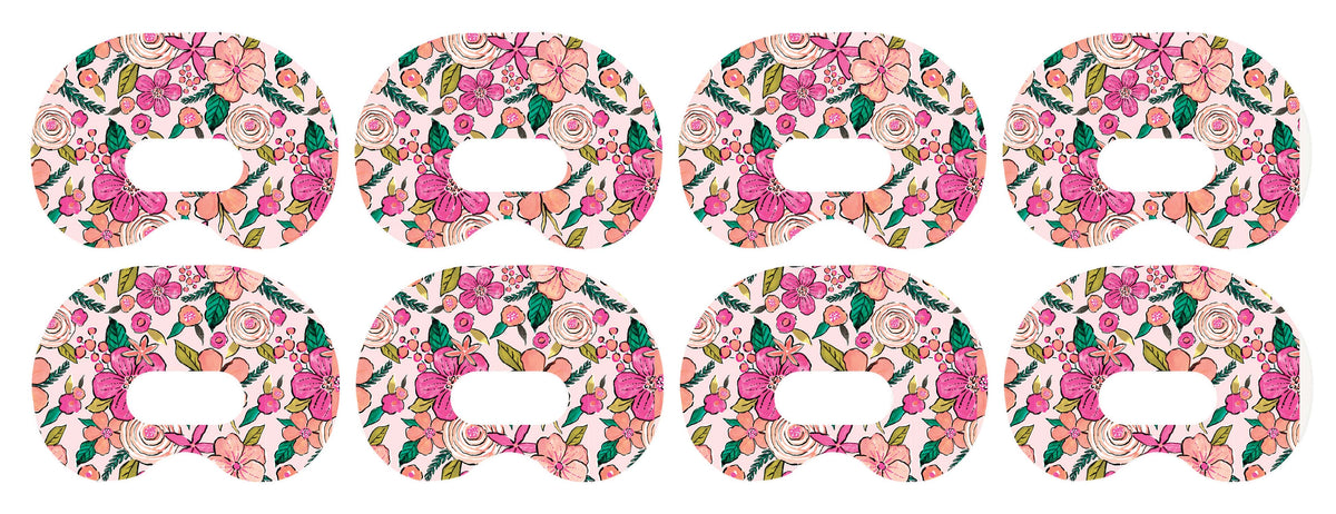 Peach Floral Medtronic Guardian Connect Patch Tape - Pump Peelz