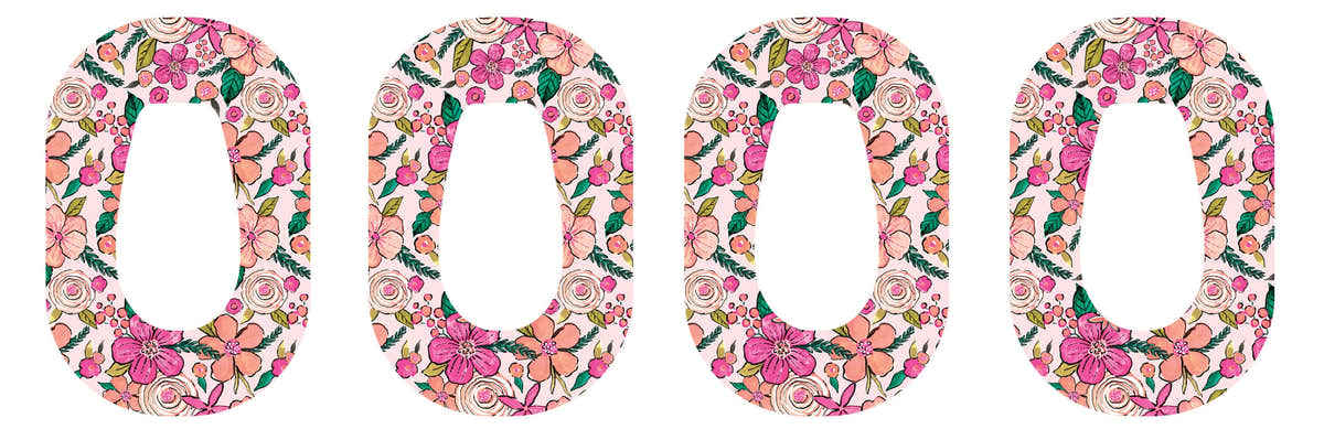 Peach Floral Dexcom G6 Patch Tape - Pump Peelz