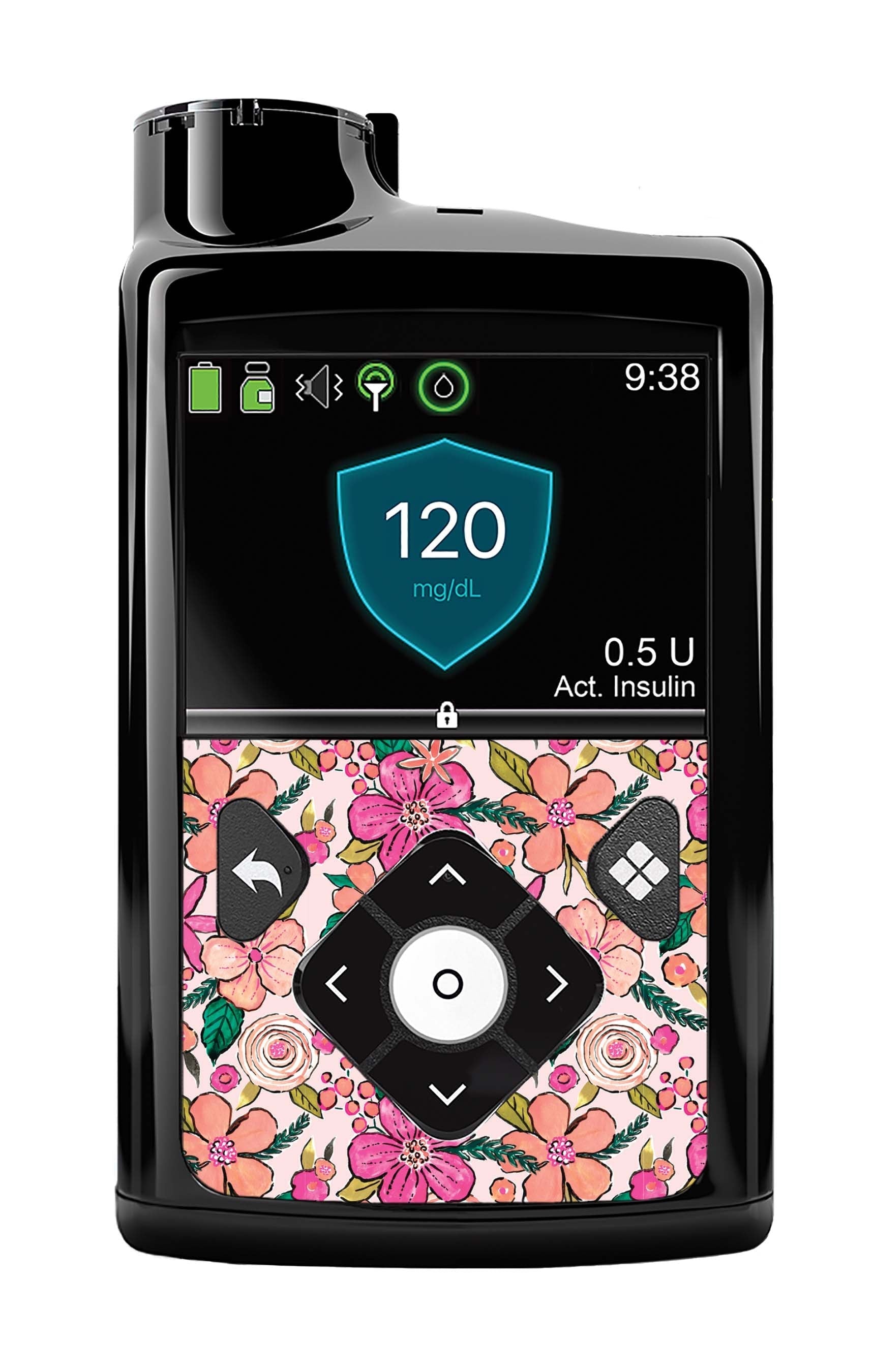 Peach Floral Sticker for Medtronic MiniMed 770G & 780G