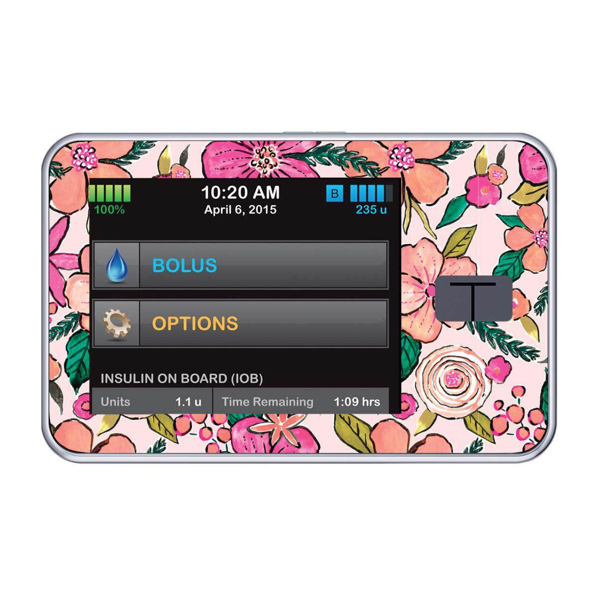 Peach Floral Sticker for Tandem t:slim