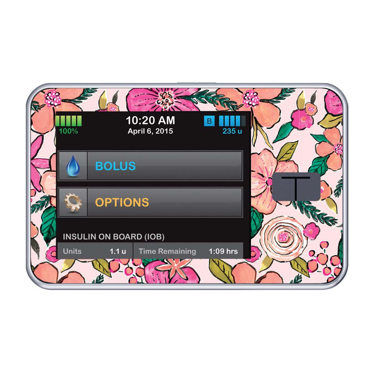 Peach Floral Sticker for Tandem t:slim