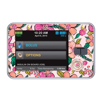 Peach Floral Sticker for Tandem t:slim