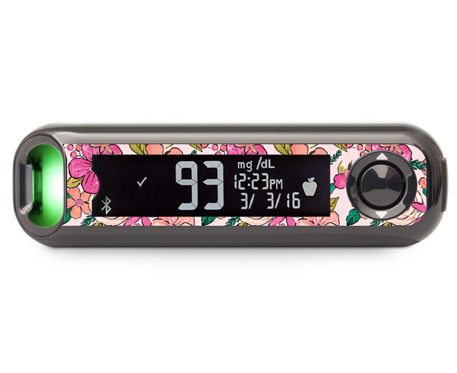 Peach Floral for Bayer Contour© Next One Glucometer