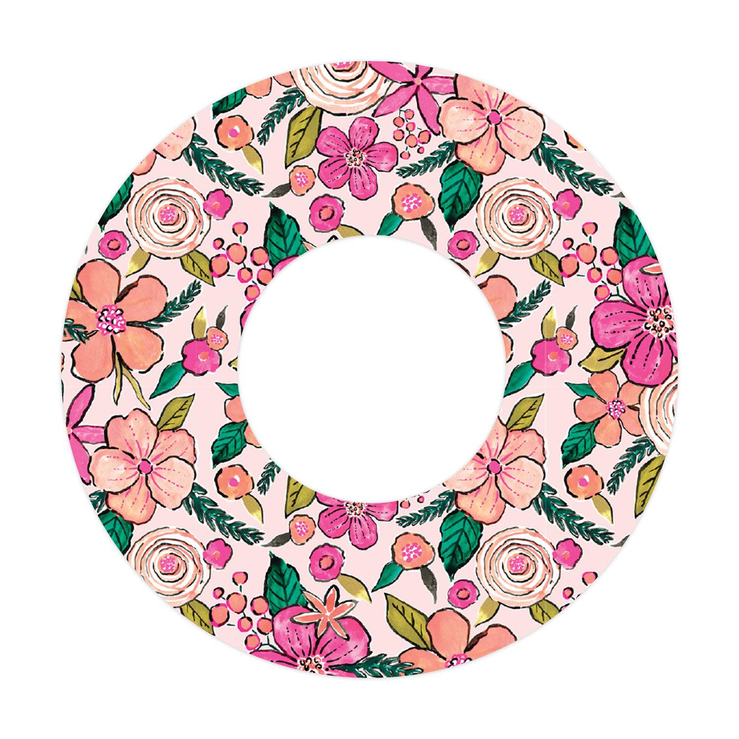 Peach Floral for Patch  Freestyle Libre and Universal Infusion Set Tape