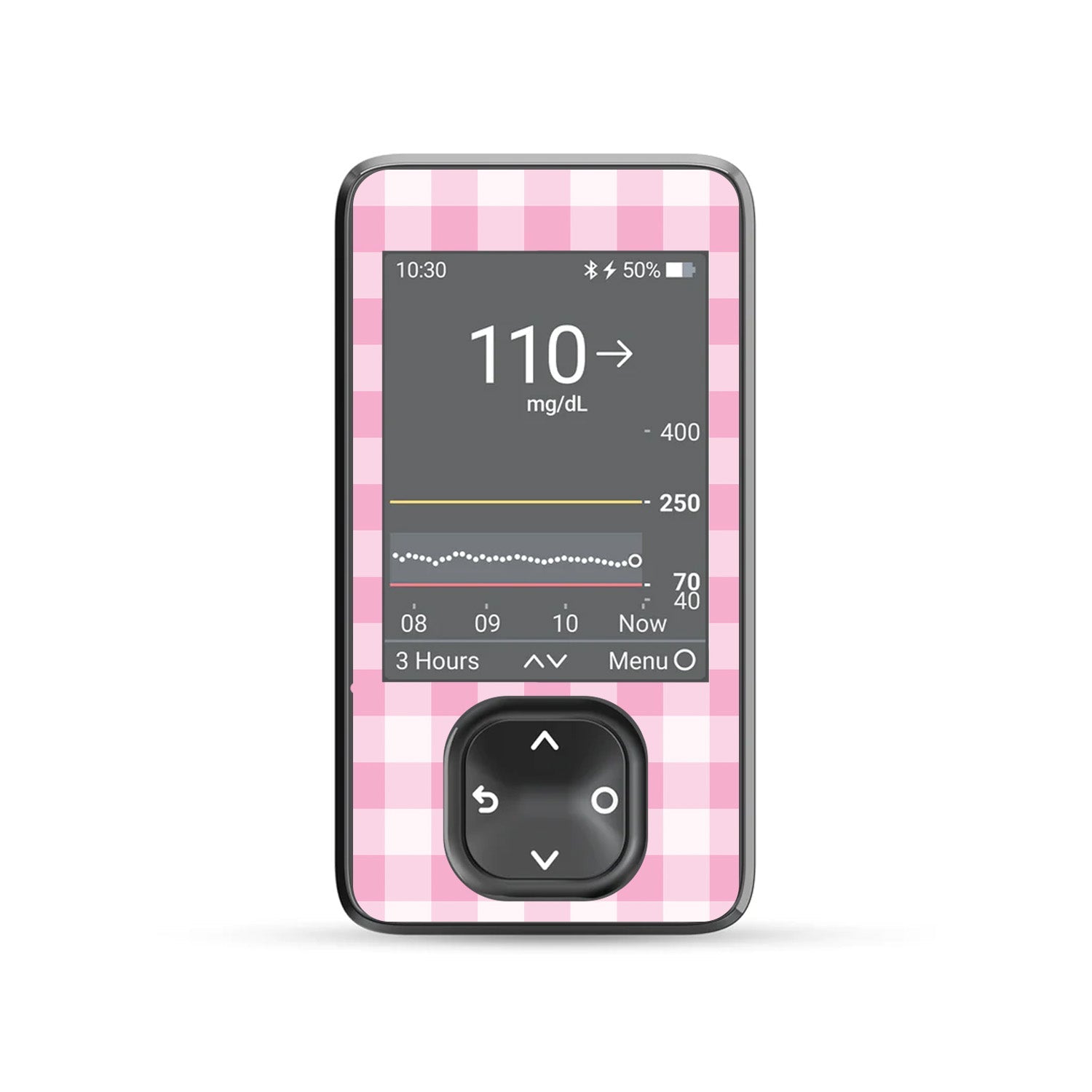 Pink Plaid DEXCOM G7 and Stelo and G6 Receiver Sticker