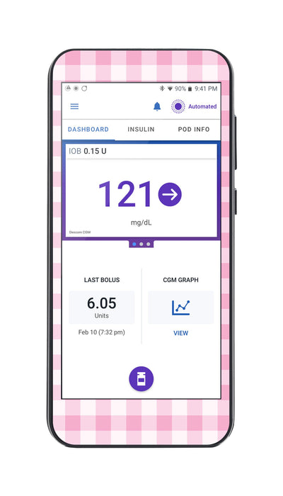 Pink Plaid Sticker for Omnipod® 5 Controller – Pump Peelz