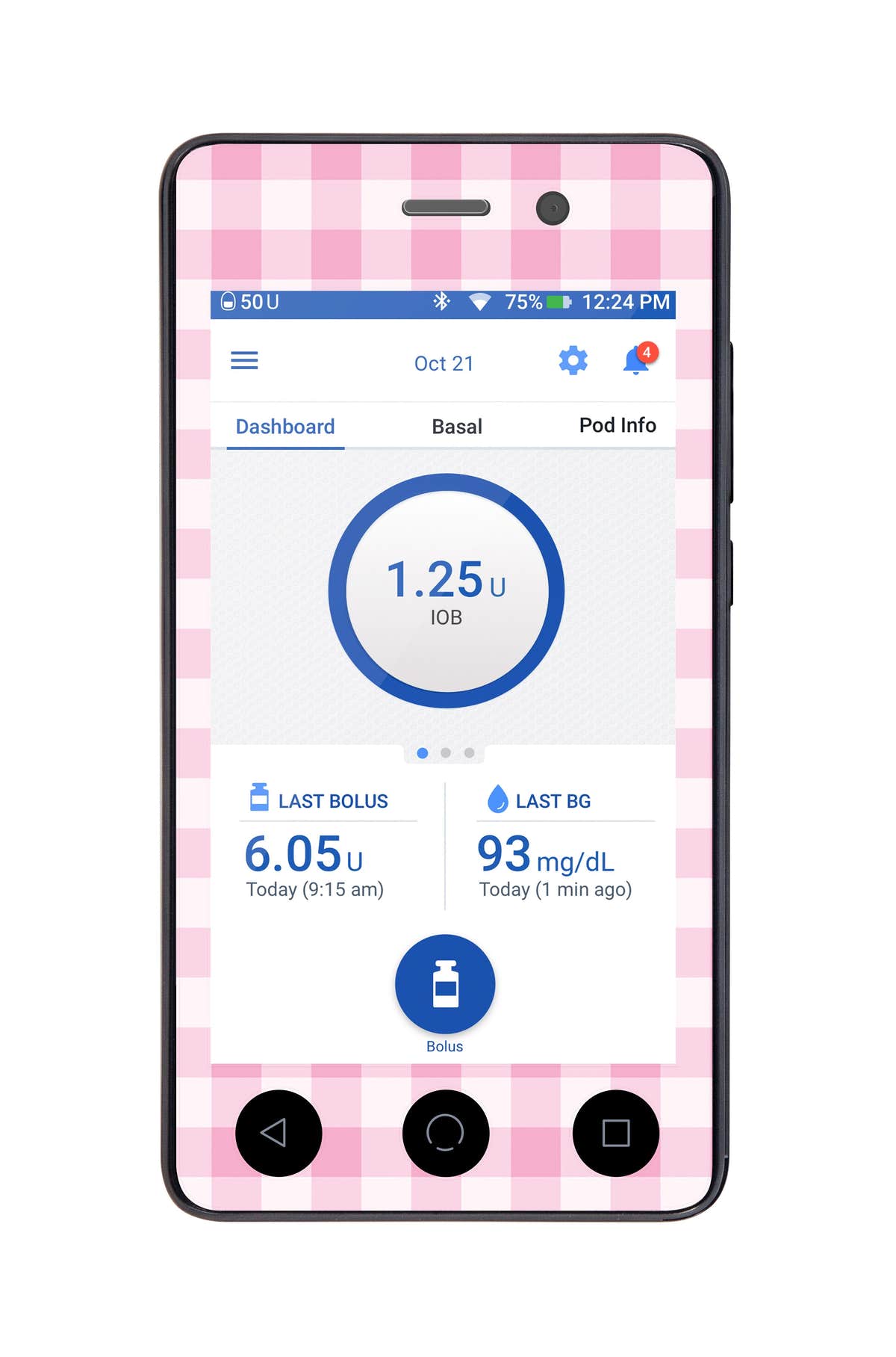 Pink Plaid Sticker for Omnipod DASH® PDM – Pump Peelz