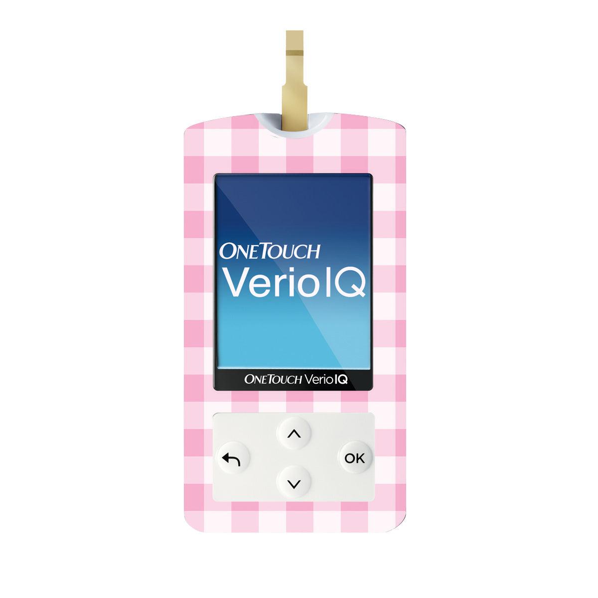 Pink Plaid for OneTouch Verio IQ Glucometer