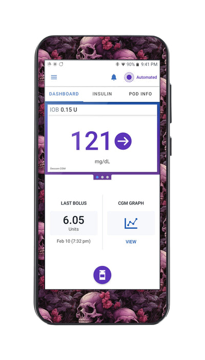 Pink Skulls Sticker for Omnipod® 5 Controller – Pump Peelz