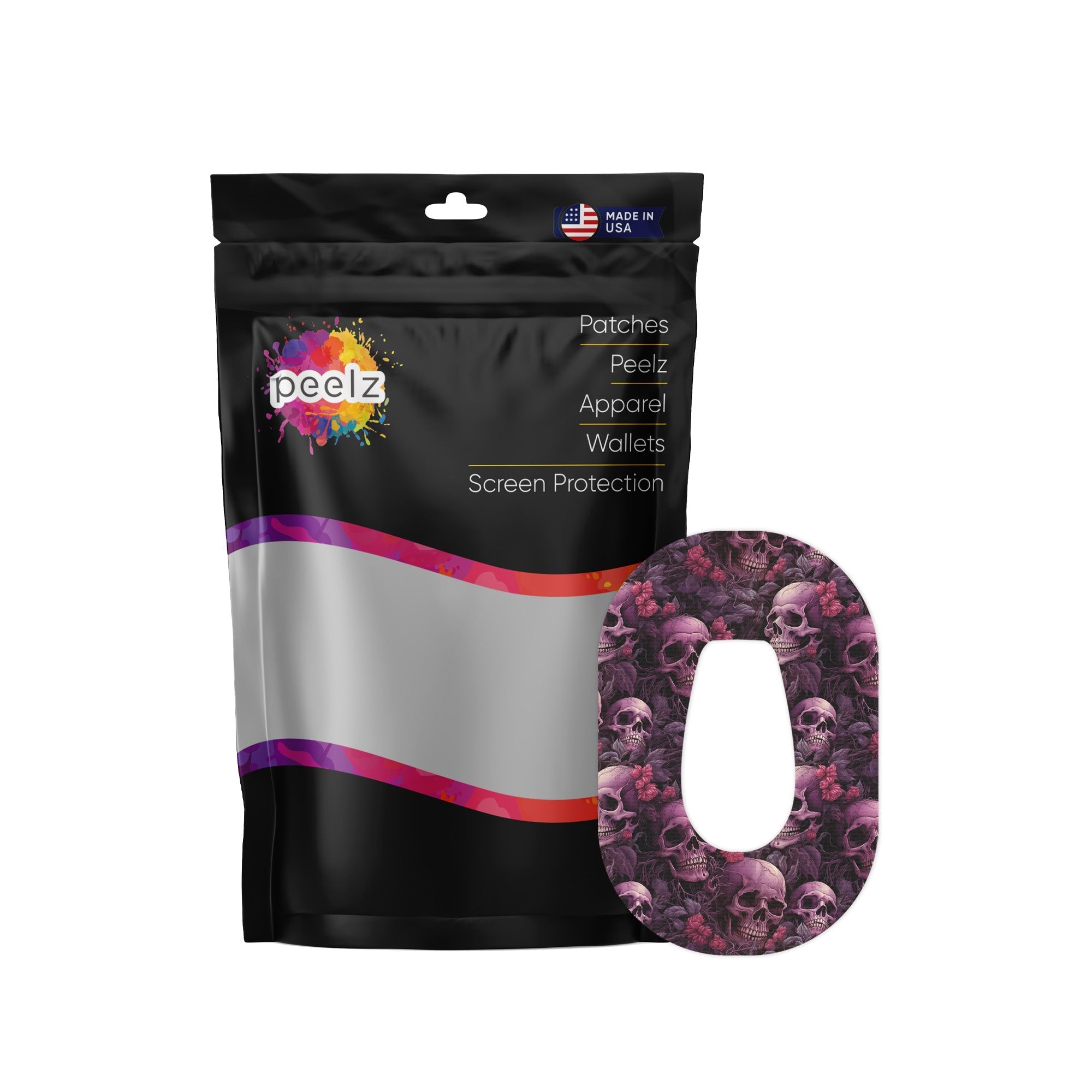 Pink Skulls Dexcom G6 Patch Tape - Pump Peelz