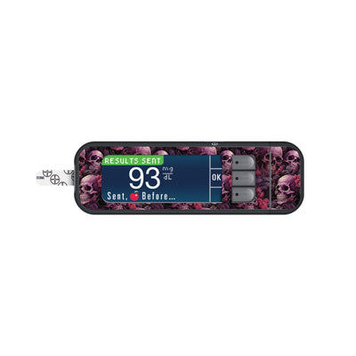Pink Skulls for Bayer Contour Next Glucometer