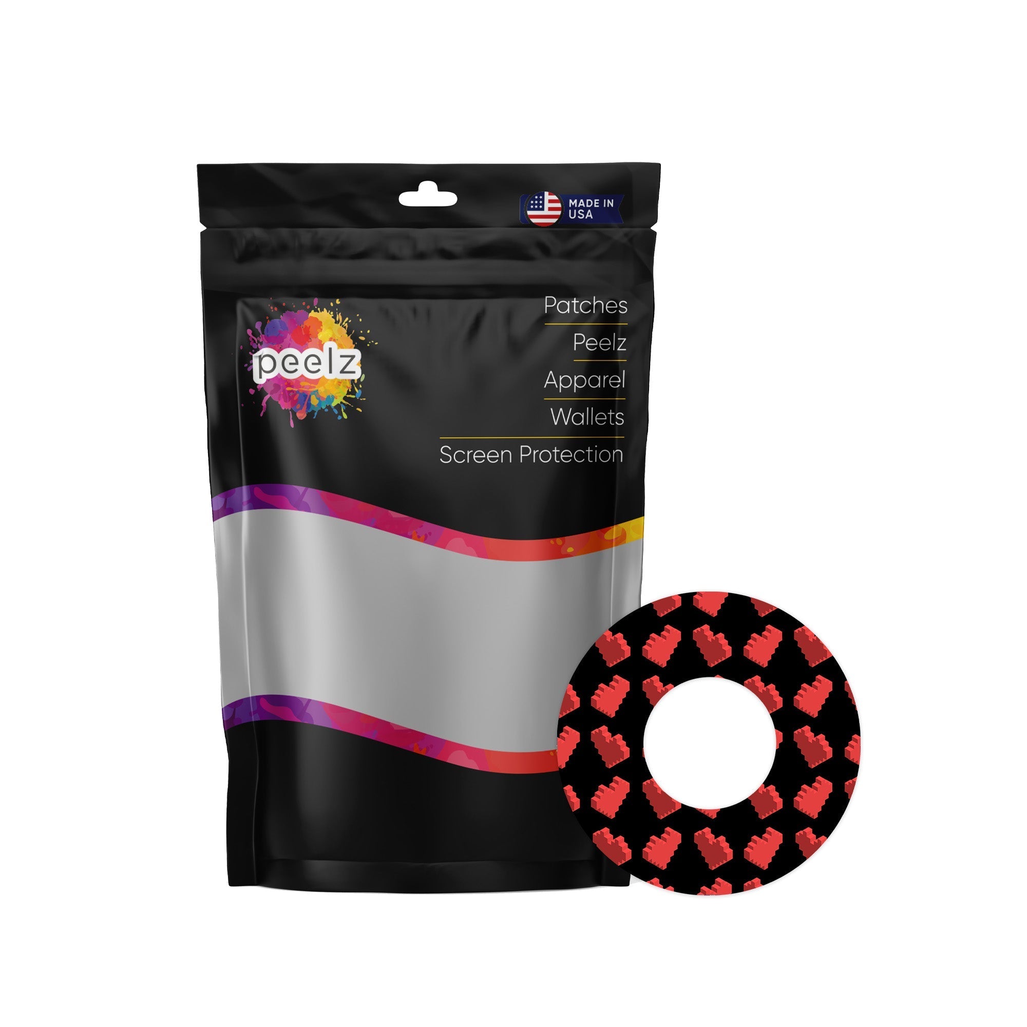 Pixel Hearts Patch  Tape Designed for the FreeStyle Libre 2