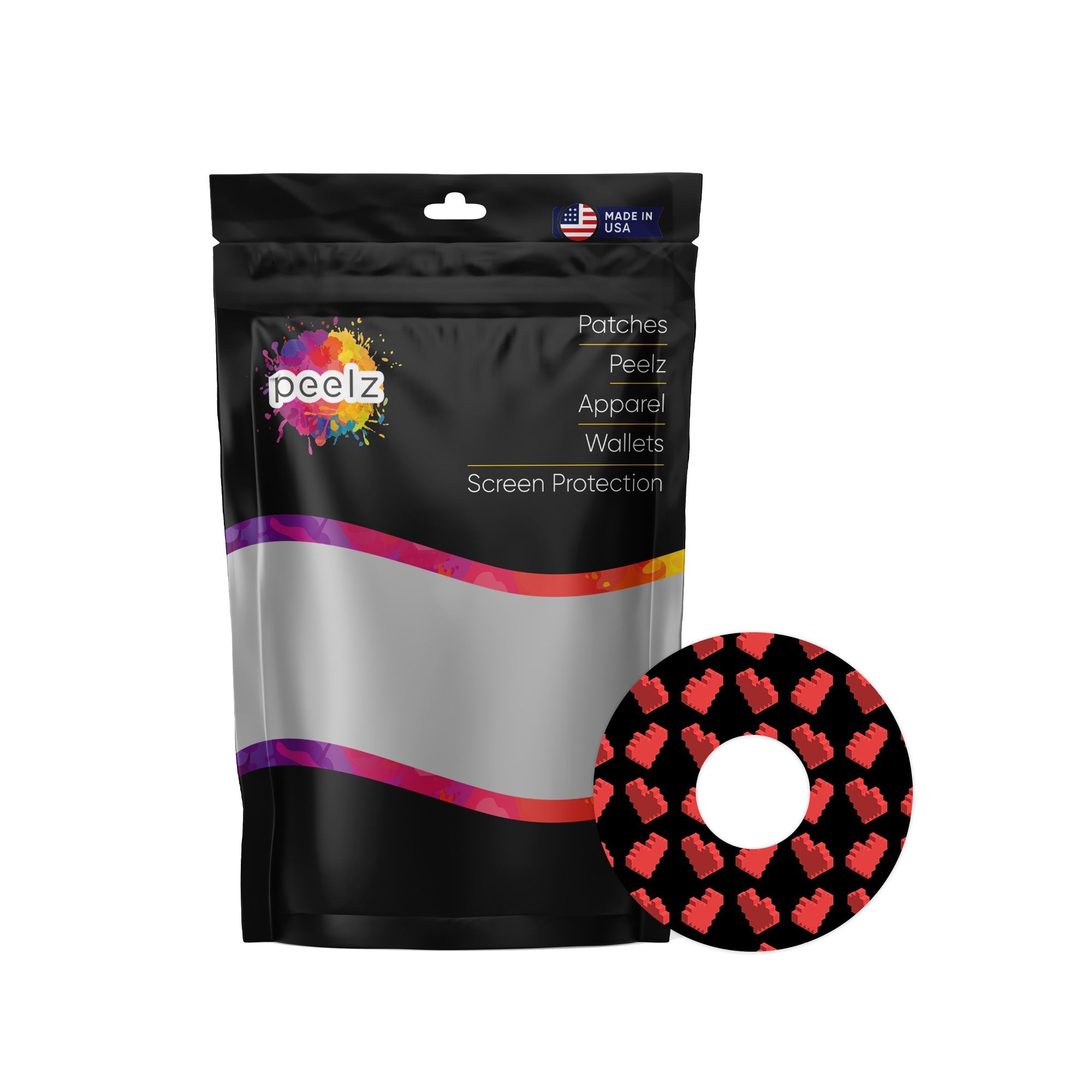 Pixel Hearts Patch Tape Designed for the FreeStyle Libre 3 Plus & Lingo