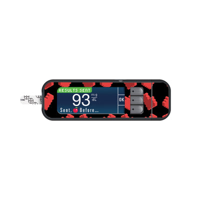 Pixel Hearts Sticker for Bayer Contour Next Glucometer