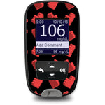 Pixel Hearts Sticker for the Accu-Chek Guide Glucometer